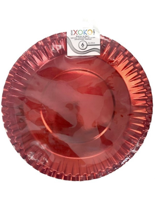 Set de 8 Platos Rojos