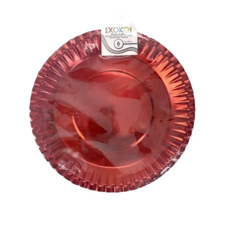 Platos Rojos 6 Unid