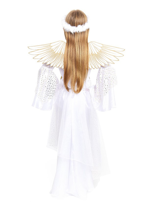 Guantes Blancos Con Ribete Para Niños - Accesorio De Disfraz De Papá Noel, Ángel O Carnaval (Talla Única, 21 Cm)