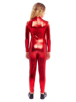 Malla Color Roja Metalizada Infantil - Disfraz Umpa Luma Niños