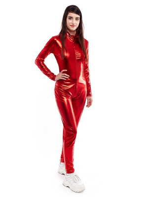 Malla Color Roja Metalizada - Disfraz Umpa Lumpa 