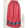 Falda Casera Granate Bies Negro con Lauburus- Trajes Regionales Vascos