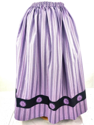 Falda Casera Rayas Morada y Gris con Eguzkilore - Faldas Regionales, Enaguas y Pololos