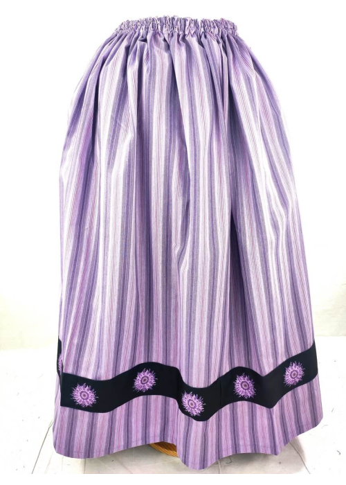 Falda Casera Rayas Morada y Gris con Eguzkilore - Faldas Regionales, Enaguas y Pololos