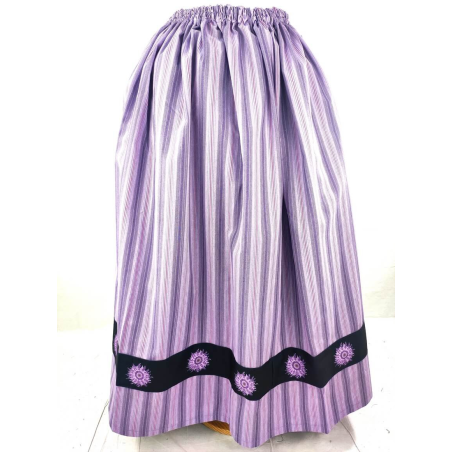 Falda Casera Rayas Morada y Gris con Eguzkilore - Faldas Regionales, Enaguas y Pololos