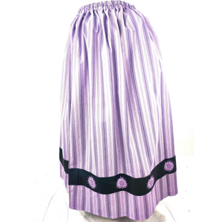 Falda Casera Rayas Morada y Gris con Eguzkilore - Faldas Regionales, Enaguas y Pololos