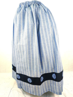 Falda Casera Rayas Azul Bies Negro Eguzkilore - Faldas Regionales, Enaguas y Pololos