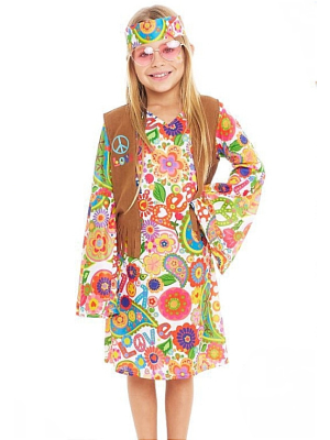 Disfraz de Hippie Vestido Niña