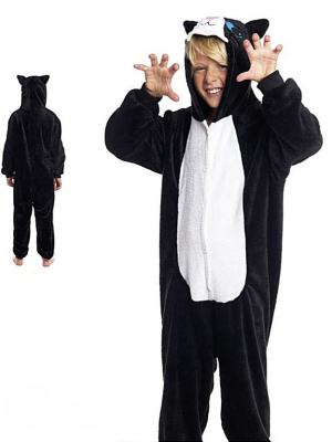 Disfraz de Gato Negro Pijama Peluche Infantil