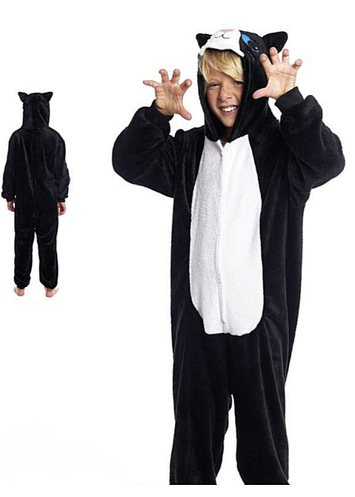 Disfraz de Gato Negro Pijama Peluche Infantil