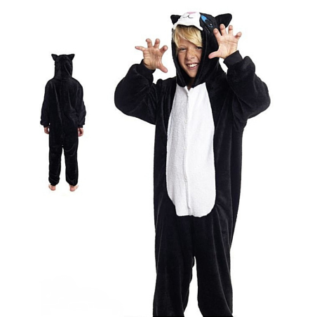 Disfraz de Gato Negro Pijama Peluche Infantil