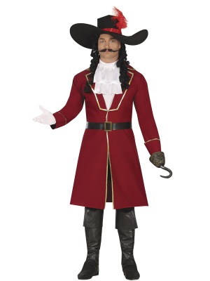 Disfraz de Pirata Garfio con Casaca Roja