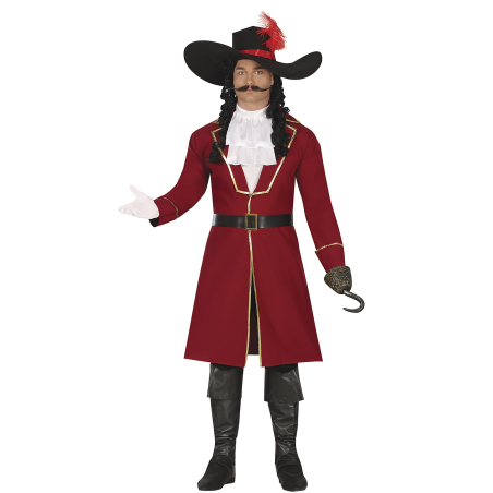 Disfraz de Pirata Garfio con Casaca Roja