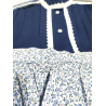 Conjunto Casera Azul Oscuro Rayas y Flores para niña