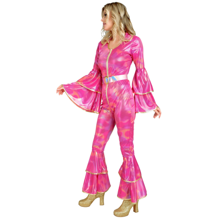 Disfraz de Disco Rosa Mujer