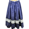 Falda Casera Rayas  Azul y Gris Bies Gris y Vainica Negra