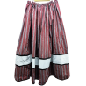 Falda Casera Raya Granate y Gris Bies Gris y Vainica Negra