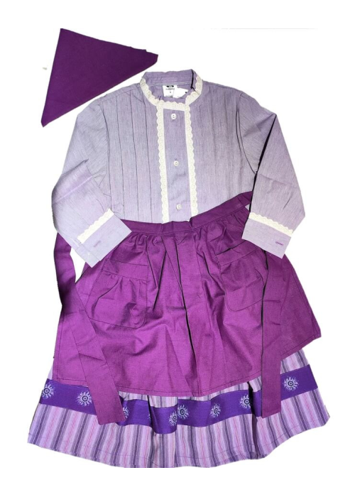 Conjunto Casera Morado Rayas con Bies Morado Eguzkilores