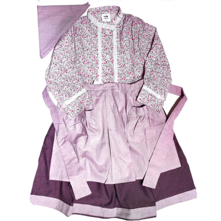 Conjunto Casera Rosa de flores para niña