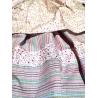 Conjunto Casera Rosa con Rayas y Bies de Flores