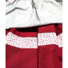 Conjunto Casera Flores Granate con Bies de Flores
