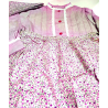Conjunto Casera Rosa con Rayas y Bies de Flores
