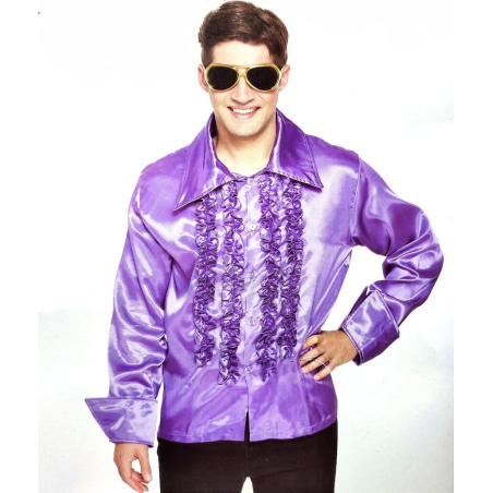 Camisa Disco Morada  Hombre