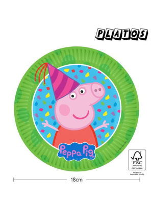 Platos Peppa Pig 18cm 6 Unid