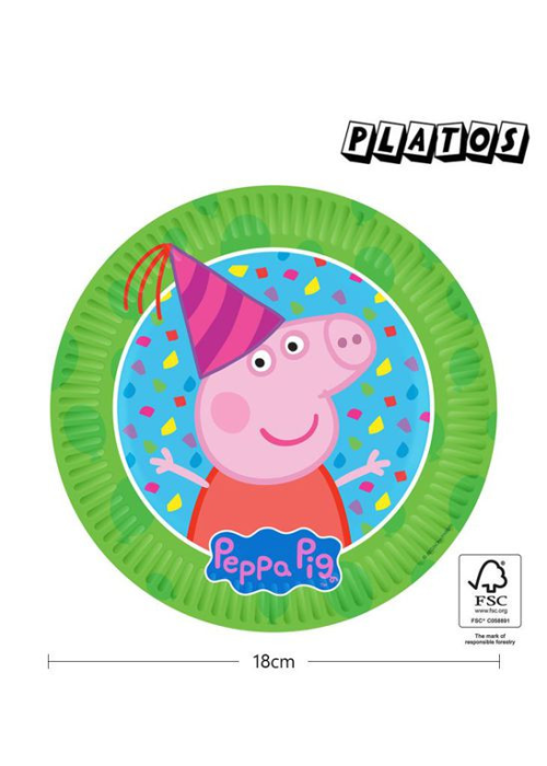 Platos Peppa Pig 18cm 6 Unid