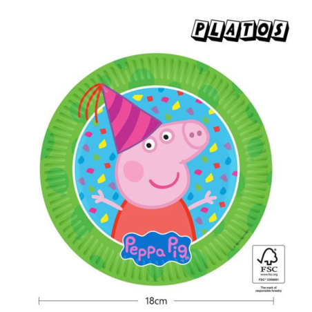 Platos Peppa Pig 18cm 6 Unid