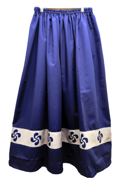 Falda Casera Azul Bies Gris Lauburus - Trajes Regionales