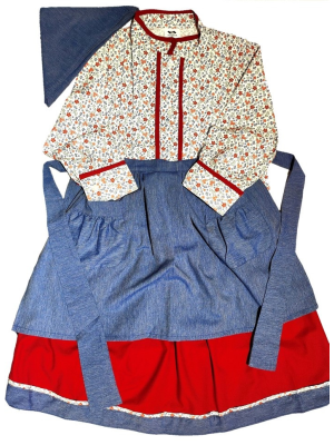 Conjunto Casera Azul y granate