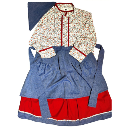 Conjunto Casera Azul y granate