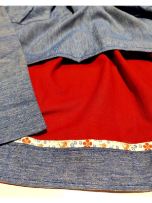 Conjunto Casera Azul y granate
