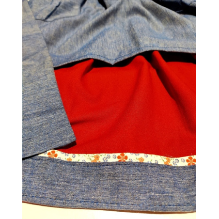 Conjunto Casera Azul y granate
