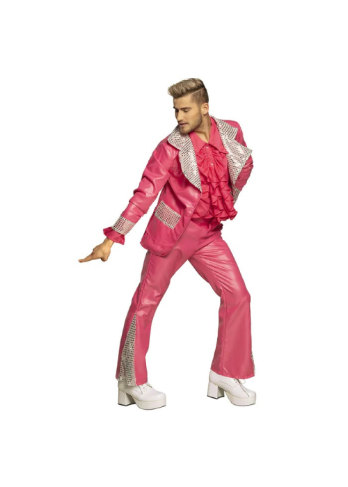 Disfraz de Disco King Rosa