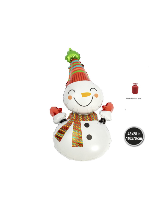 Globo Muñeco de Nieve Foil