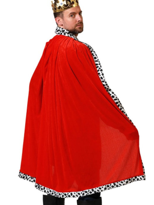 Capa de Rey Roja Terciopelo Estampado