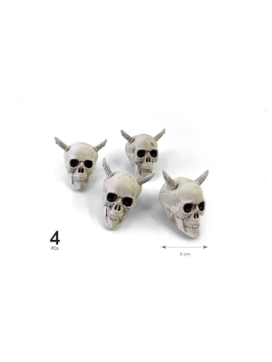 Calaveras Cuernos 5cm 4 unid