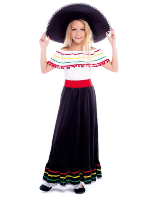 Disfarce de Mexicana Negra Infantil