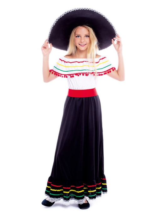 Disfarce de Mexicana Negra Infantil