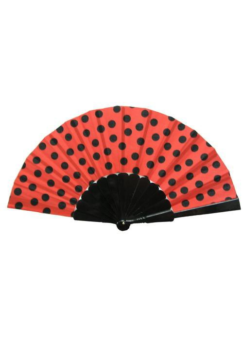 Abanico rojo y negro - Abanicos y Castañuelas Flamencos