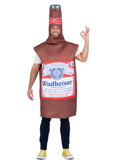 Disfraz de botella de Cerveza Wudbeiser