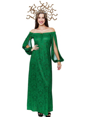Disfraz de Medusa Griega Verde mujer