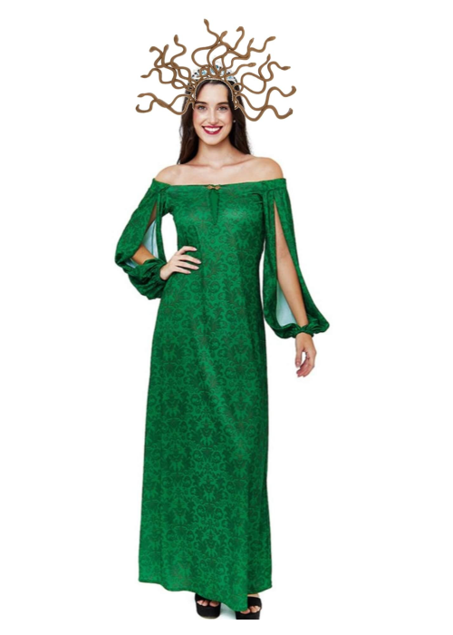 Disfraz de Medusa Griega Verde mujer
