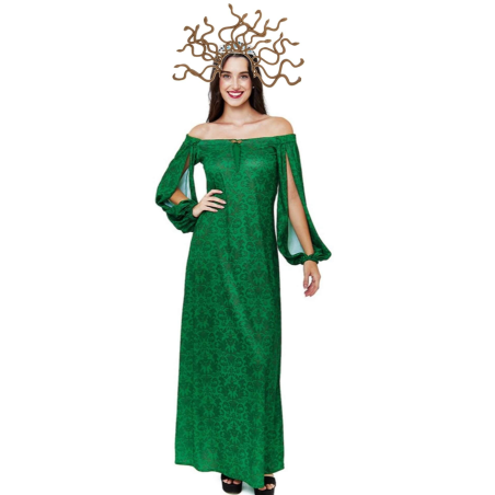 Disfraz de Medusa Griega Verde mujer