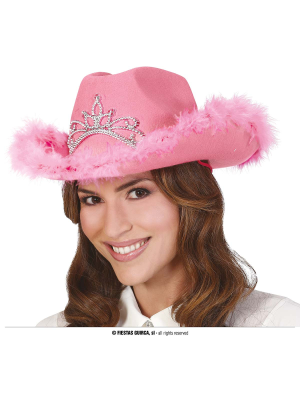 Sombrero barbie rosa con corona