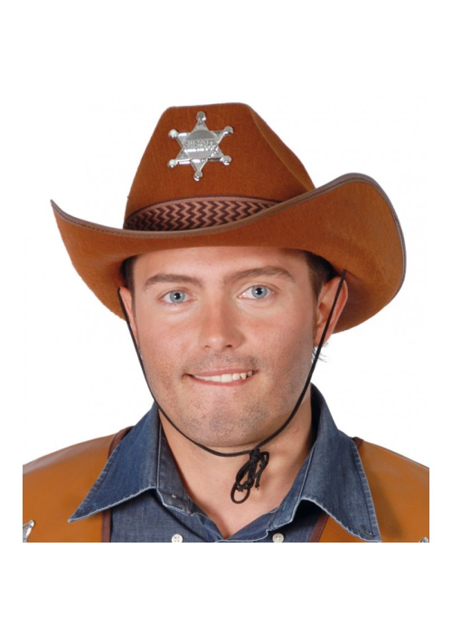 Gorro Cowboy Vaquero Marrón Sheriff