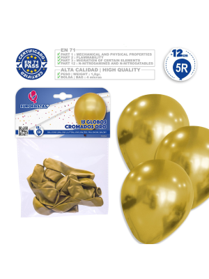 10 Globos De Ouro Metálico