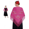 Manton bordado Grande Rosa Fucsia